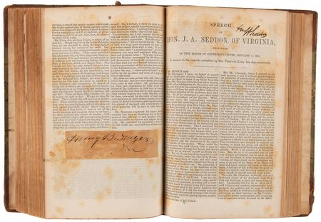 Lot #217 Speeches of the 29th Congress Book with (60+) Signatures, including Andrew Johnson, Alexander Stephens, John C. Calhoun, and Hannibal Hamlin - Image 9