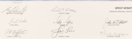 Lot #493 Great Moments in Aviation History Multi-Signed (15) Print with Armstrong, Doolittle, Yeager, Tibbetts, and More (Ltd. Ed. #807/1100) - 24.5? x 23? - Image 3