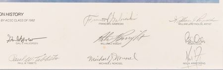 Lot #493 Great Moments in Aviation History Multi-Signed (15) Print with Armstrong, Doolittle, Yeager, Tibbetts, and More (Ltd. Ed. #807/1100) - 24.5? x 23? - Image 4