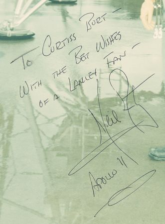 Lot #506 Neil Armstrong Oversized Signed Photograph at Langley's Lunar Landing Research Vehicle - Image 2
