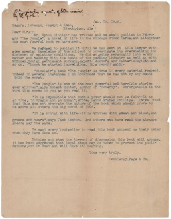 Lot #653 Upton Sinclair Autograph Letter Signed: 