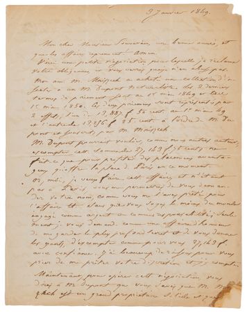 Lot #608 Honore de Balzac Autograph Letter Signed to His Publisher - Image 1