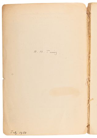 Lot #2014 Alan Turing Signed Book - The Distribution of Prime Numbers (Turing's Own Copy) - Image 4