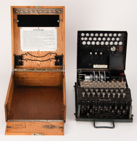 Lot #2016 Enigma I Military-Issue Cipher Machine in Rare Panzerholz Case, with Standard Oak Case (c. 1943, Fully Operational) - Image 2