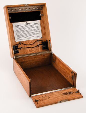 Lot #2016 Enigma I Military-Issue Cipher Machine in Rare Panzerholz Case, with Standard Oak Case (c. 1943, Fully Operational) - Image 26