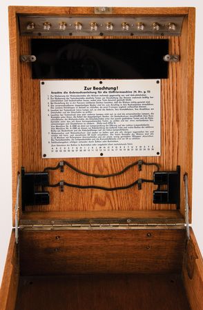 Lot #2016 Enigma I Military-Issue Cipher Machine in Rare Panzerholz Case, with Standard Oak Case (c. 1943, Fully Operational) - Image 28