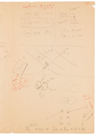 Lot #2011 Moe Berg Hand-Notated Spy Manuscript on Atomic Chain Reactions (1944) - Penned by a Physicist Who Shared Intelligence on Nazi Germany's Nuclear Weapons Program - Image 3