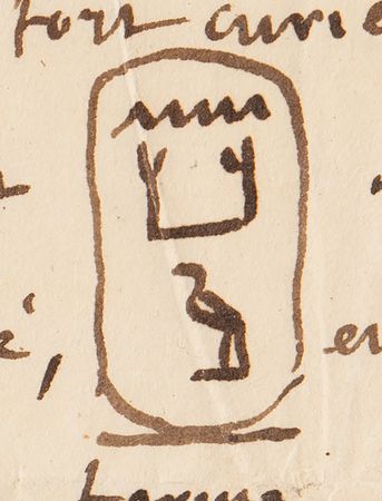 Lot #2003 Jean-François Champollion Amazing Autograph Letter Signed with Hieroglyphic Illustrations: 