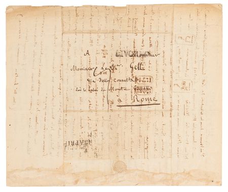 Lot #2003 Jean-François Champollion Amazing Autograph Letter Signed with Hieroglyphic Illustrations: 