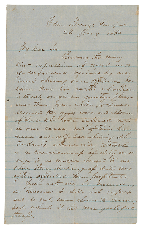 Lot 387 Braxton Bragg Civil War-Dated Autograph Letter Signed on Chickamauga and Confederate Hospital System