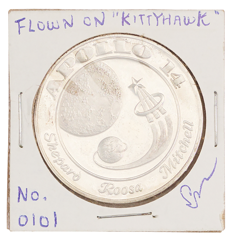 Lot 421 Apollo 14 Flown Franklin Mint Medallion - From the Personal Collection of Edgar Mitchell