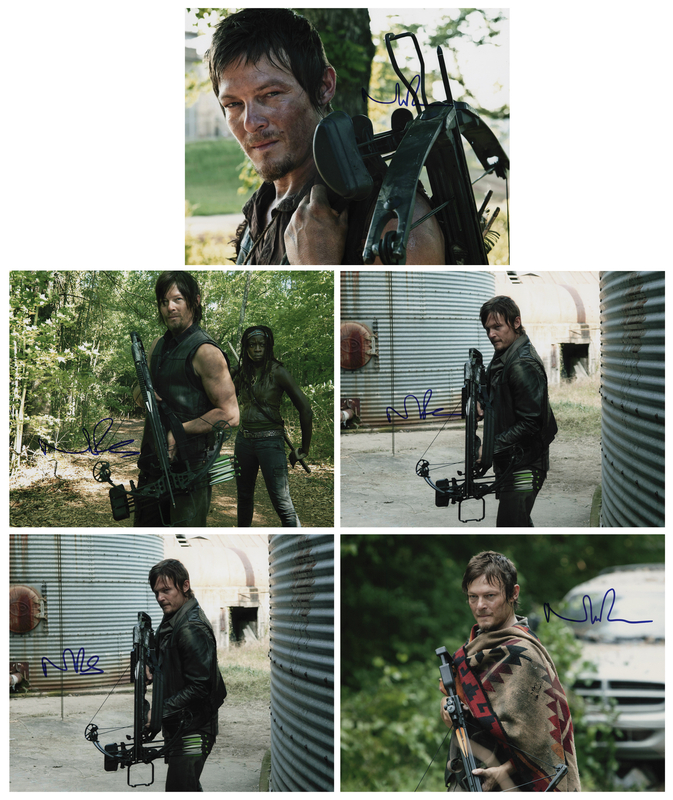 Lot 638 The Walking Dead: Norman Reedus (5) Oversized Signed Photographs