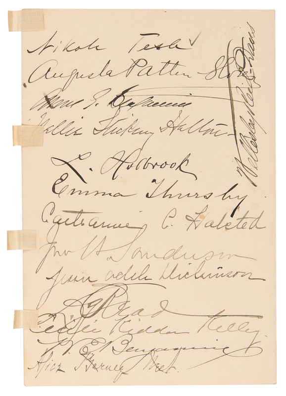 Lot 225 Nikola Tesla Signed Waldorf-Astoria Menu (1899), Listing the Special Roast Entree, 