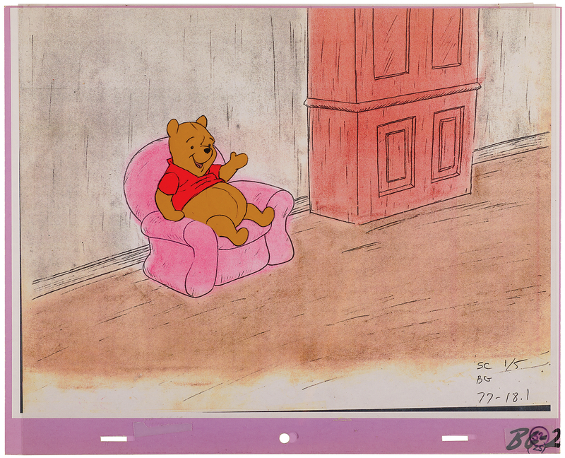 Winnie the Pooh production cel from the Disney education film Winnie