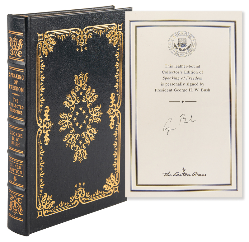 Lot 23 George Bush Signed Book - Speaking of Freedom (Collector's Edition)