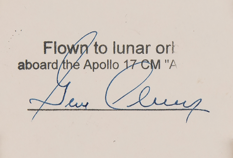 Apollo 17 Flown Command Module Cue Card Signed and Flight-Certified by
