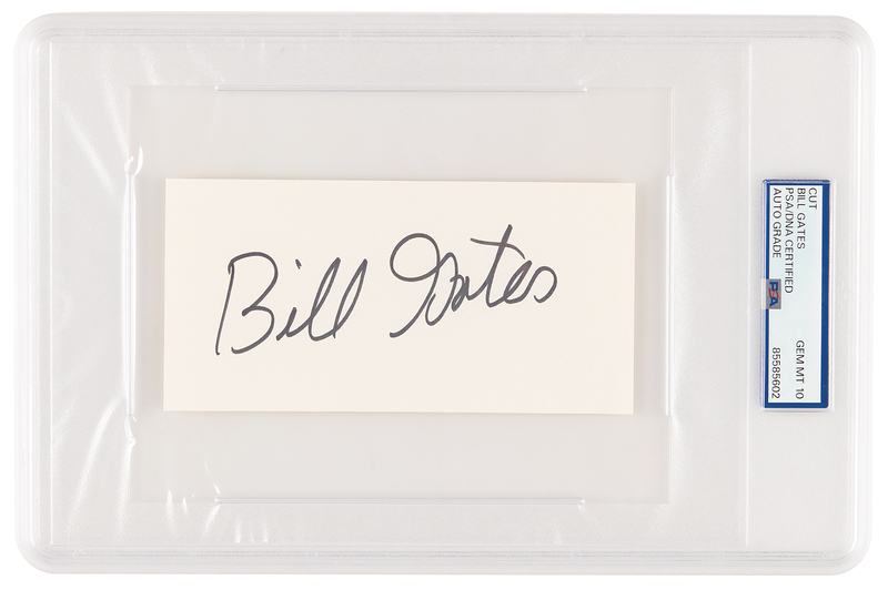 Lot 316 Bill Gates Signature - PSA GEM MINT 10