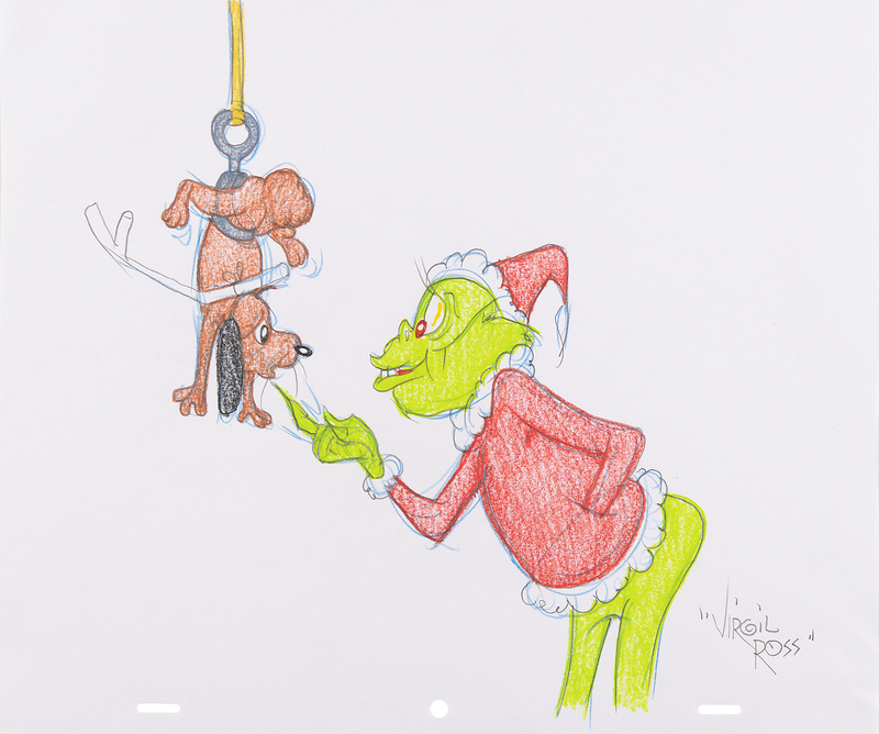 Lot 905 Virgil Ross Original Drawing of The Grinch and Max