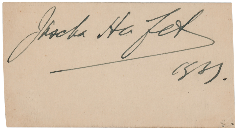 Lot 536 Jascha Heifetz Signature