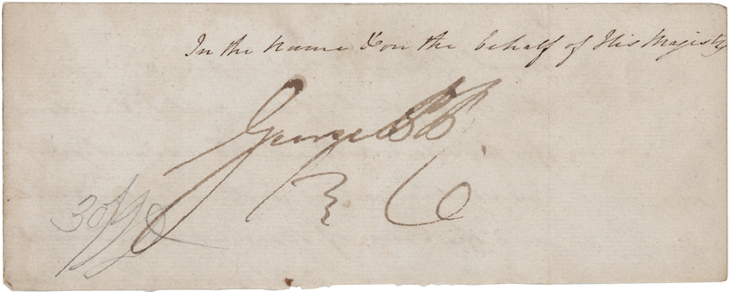 Lot 332 King George IV Signature - Signed as Prince Regent