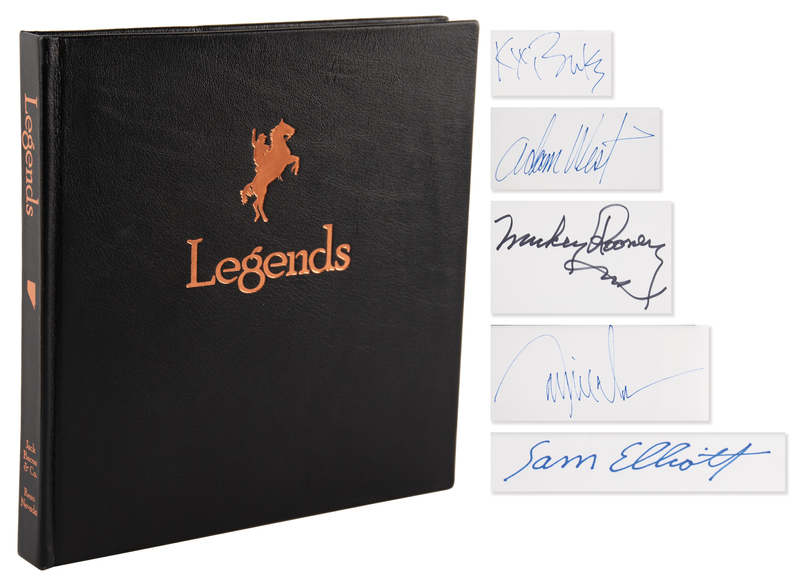 Lot 640 Western Legends Multi-Signed Book (40+) with Adam West, Mickey Rooney, Brooks and Dunn, and Sam Elliott