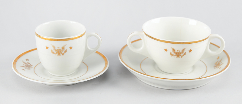 Lot 42 John F. Kennedy: Presidential China from the 'Honey Fitz' (4-Piece Tea Cup and Saucer Set)