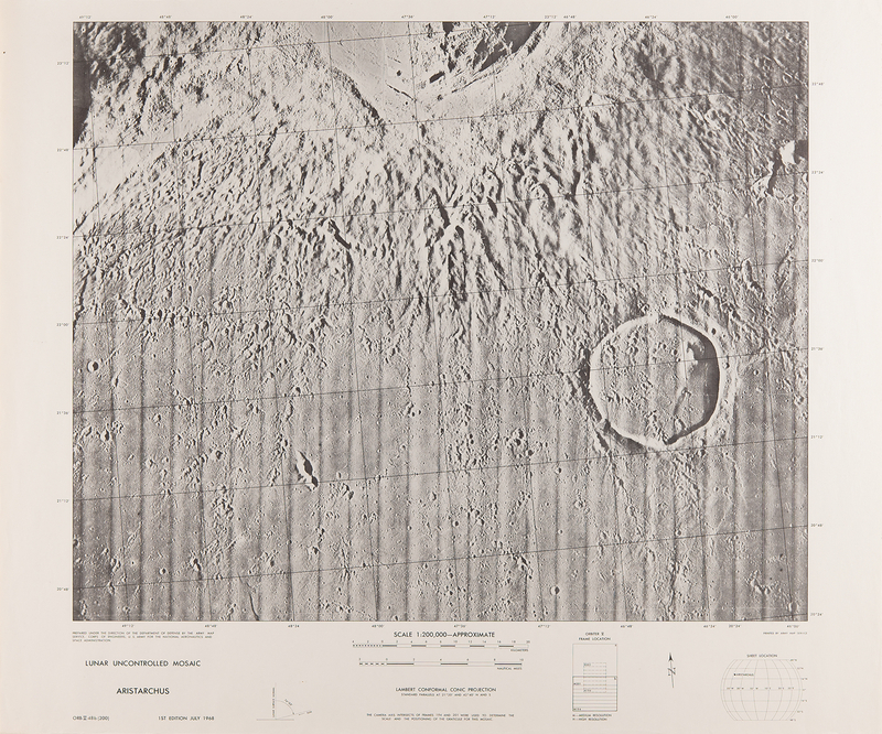 Lot 465 Lunar Orbiter V Uncontrolled Mosaic Chart - Aristarchus