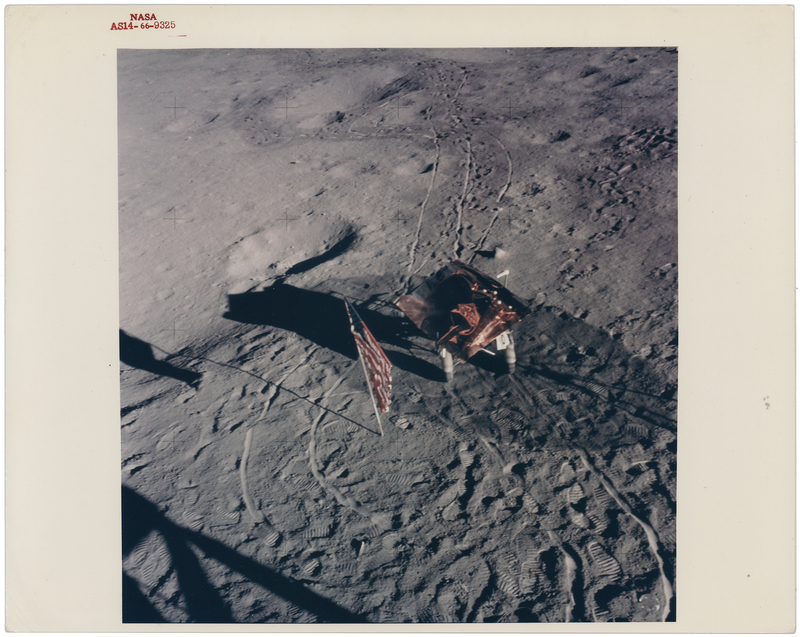 Lot 435 Apollo 14 Original 'Type 1' Photograph - American Flag on Moon's Surface