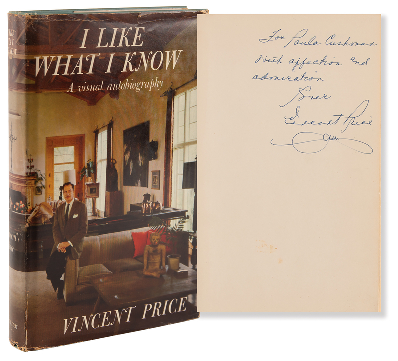 Lot 622 Vincent Price Signed Book - I Like What I Know