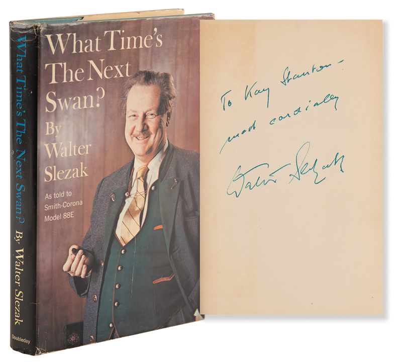 Lot 629 Walter Slezak Signed Book - What Time's The Next Swan?