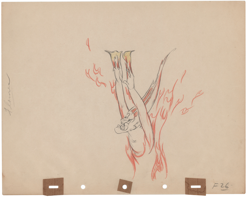 Lot 817 Flame production drawing from Moth and the Flame