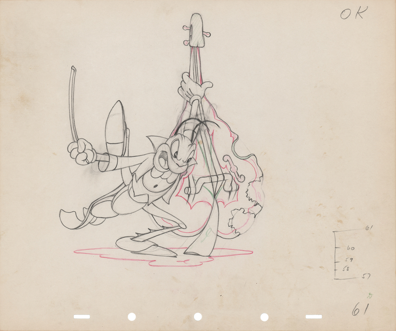 Lot 810 Cricket bassist production drawing from Woodland Cafe