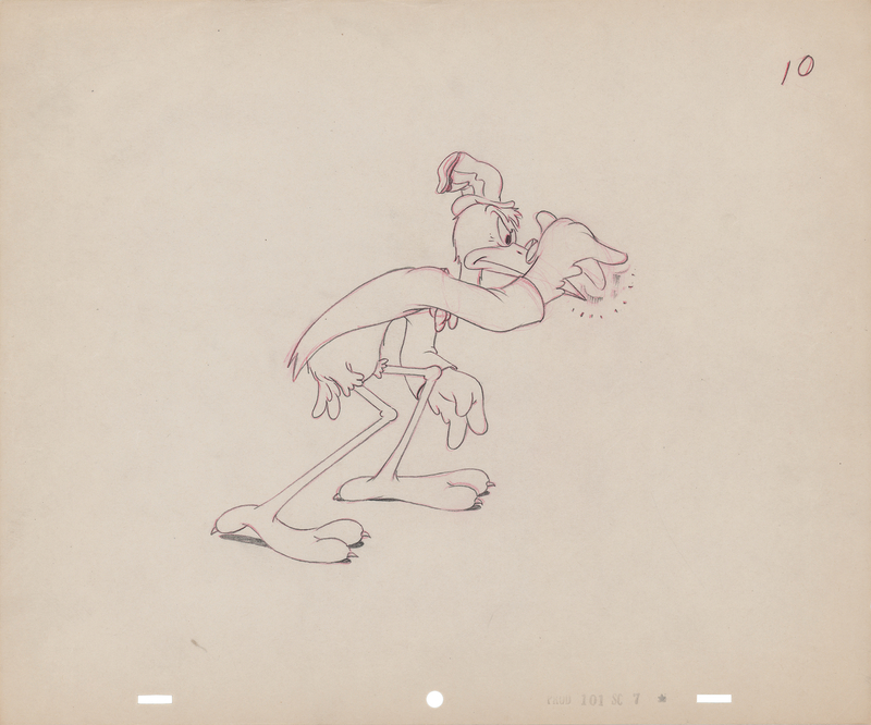 Lot 910 Doc Stork production drawing from The Stork's Holiday