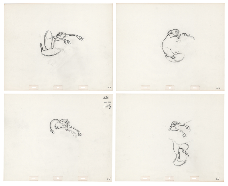 Lot 877 Tod production drawings (4) from Fox and the Hound