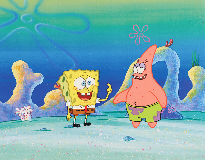 Lot 943 SpongeBob SquarePants and Patrick Star production cels from SpongeBob SquarePants