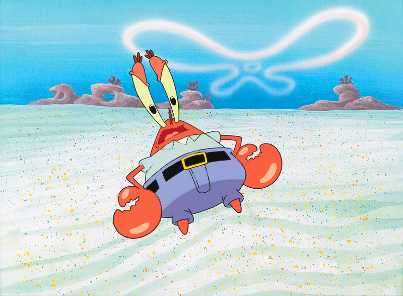 Lot 939 Mr. Krabs production cel from SpongeBob SquarePants