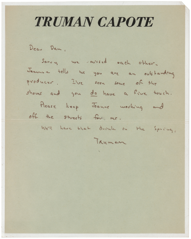 Lot 516 Truman Capote Autograph Letter Signed