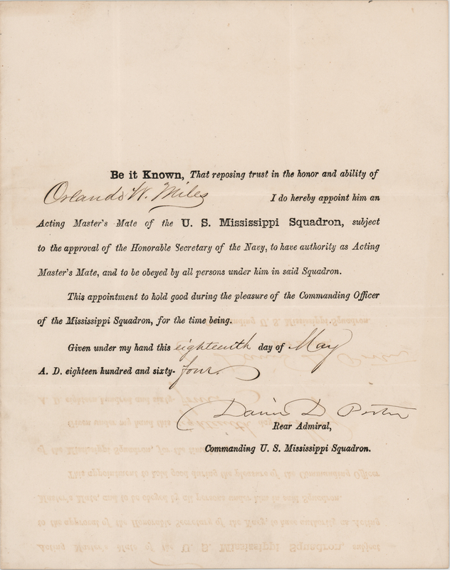 Lot 406 David D. Porter Civil War-Dated Document Signed