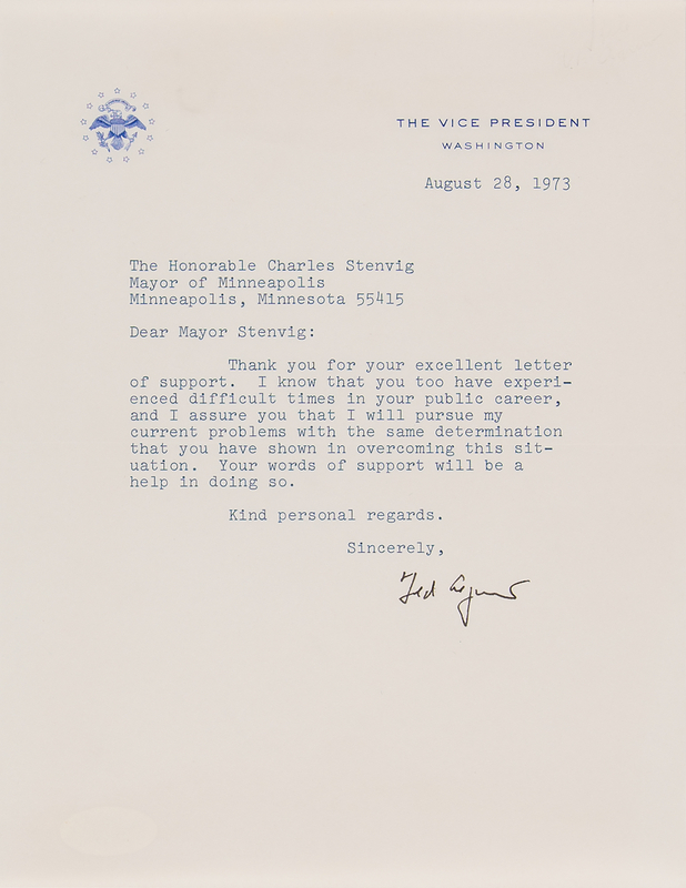 Lot 281 Spiro Agnew Typed Letter Signed: 