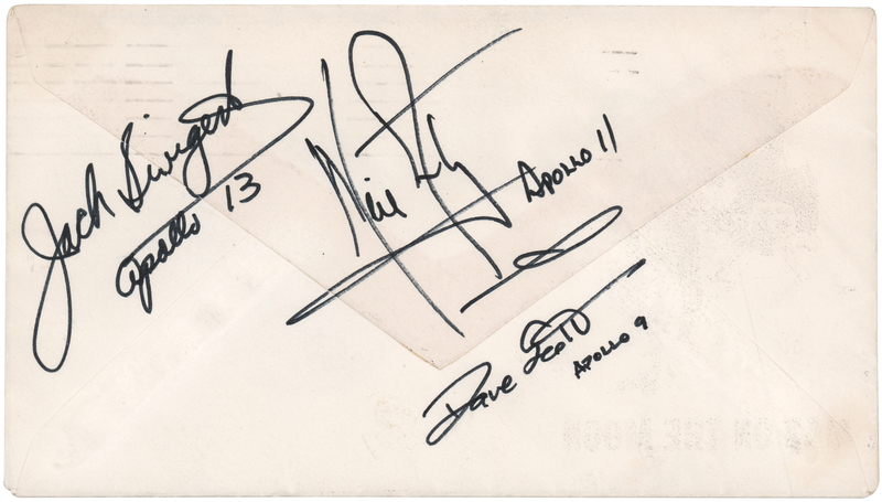 Lot 448 Neil Armstrong, Jack Swigert, and Dave Scott Signed Apollo 14 Launch Day Cover