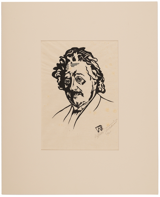 Lot 138 Albert Einstein Linocut by Wilhelm Böhme-Brauer (1931)