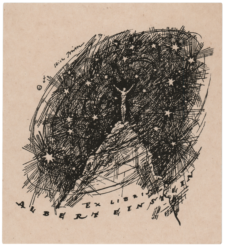 Lot 154 Albert Einstein Bookplate by Erich Büttner (1917)