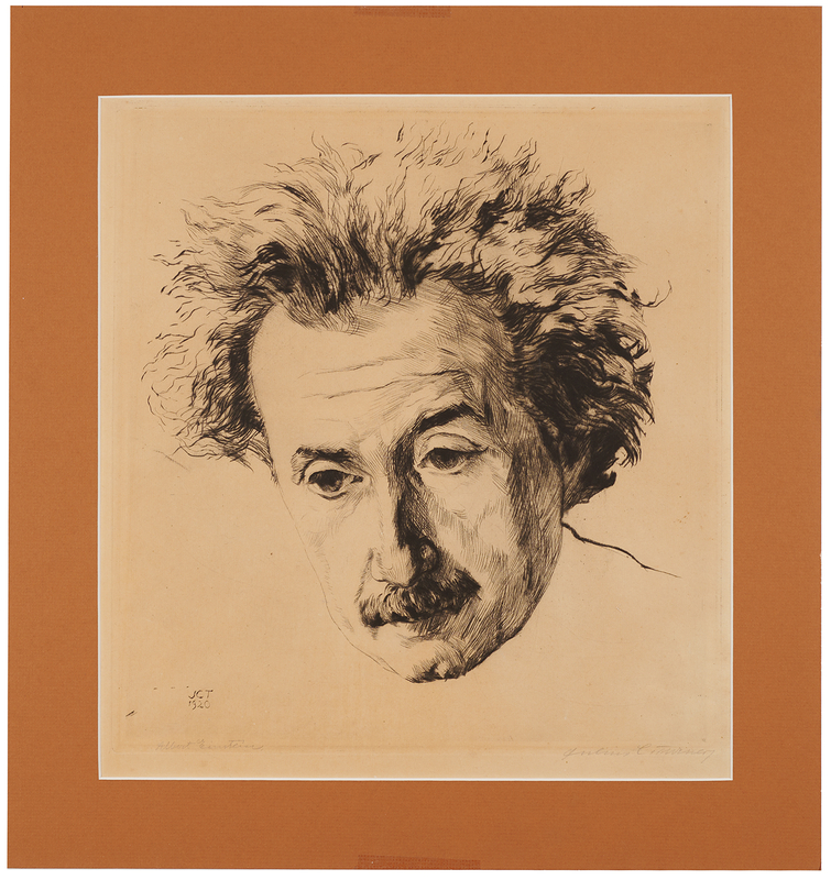 Lot 118 Albert Einstein Signed Oversized Etching by Julius C. Turner (1920) - One of the Most Expressive Einstein Portraits