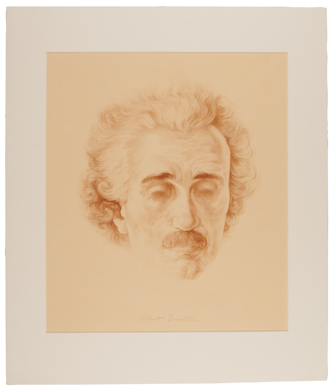 Lot 132 Albert Einstein Oversized Lithograph by Boris Georgiev (1929)