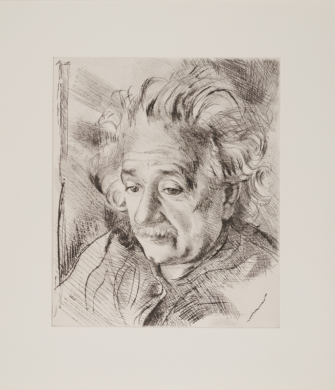 Lot 152 Albert Einstein Oversized Etching by John K. Hansegger (c. 1953)