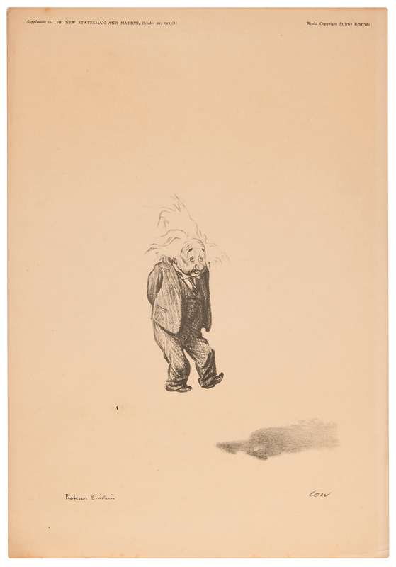 Lot 143 Albert Einstein Oversized Lithograph by David Low (1933)