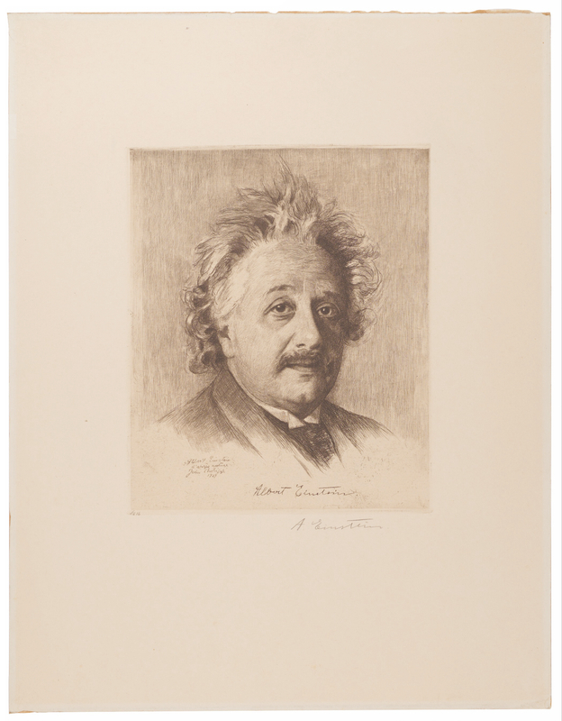 Lot 133 Albert Einstein Signed Oversized Etching by John Philipp (1929)