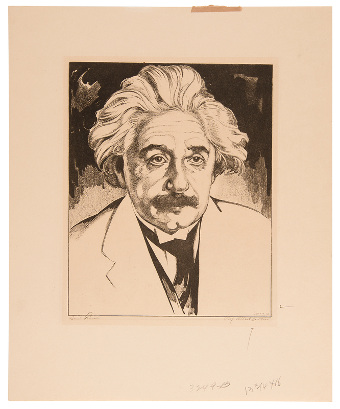 Lot 141 Albert Einstein Oversized Lithograph by Saul Raskin (1933)