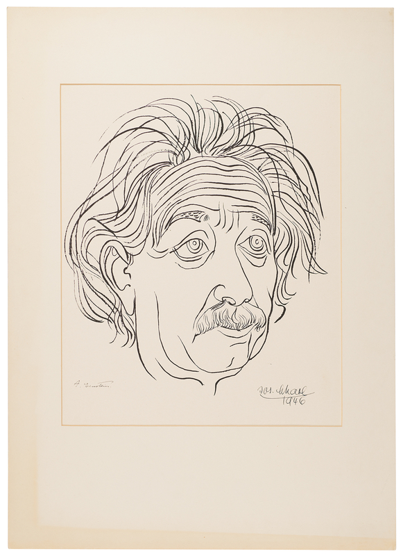 Lot 148 Albert Einstein Signed Oversized Screen Print by Josef Scharl (1946)