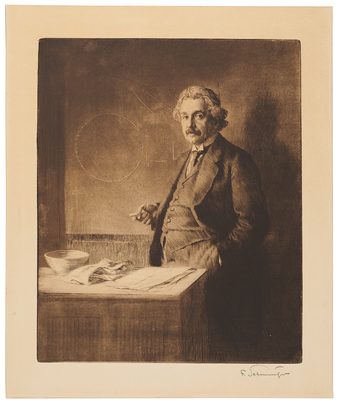 Lot 121 Albert Einstein Oversized Etching by Ferdinand Schmutzer (1921)